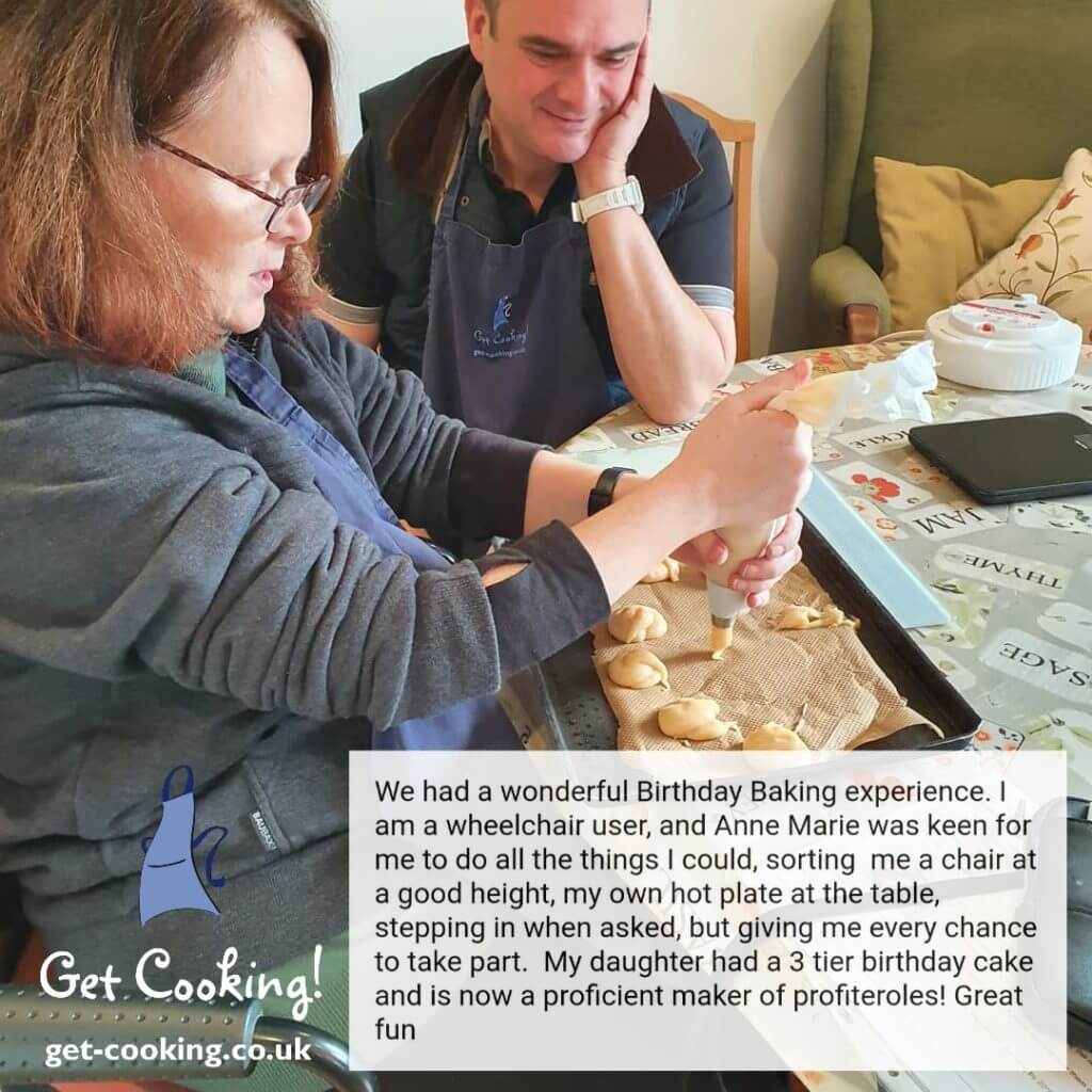 Get Cooking! provides accessible cooking lessons for those with wheelchairs and limited mobility.